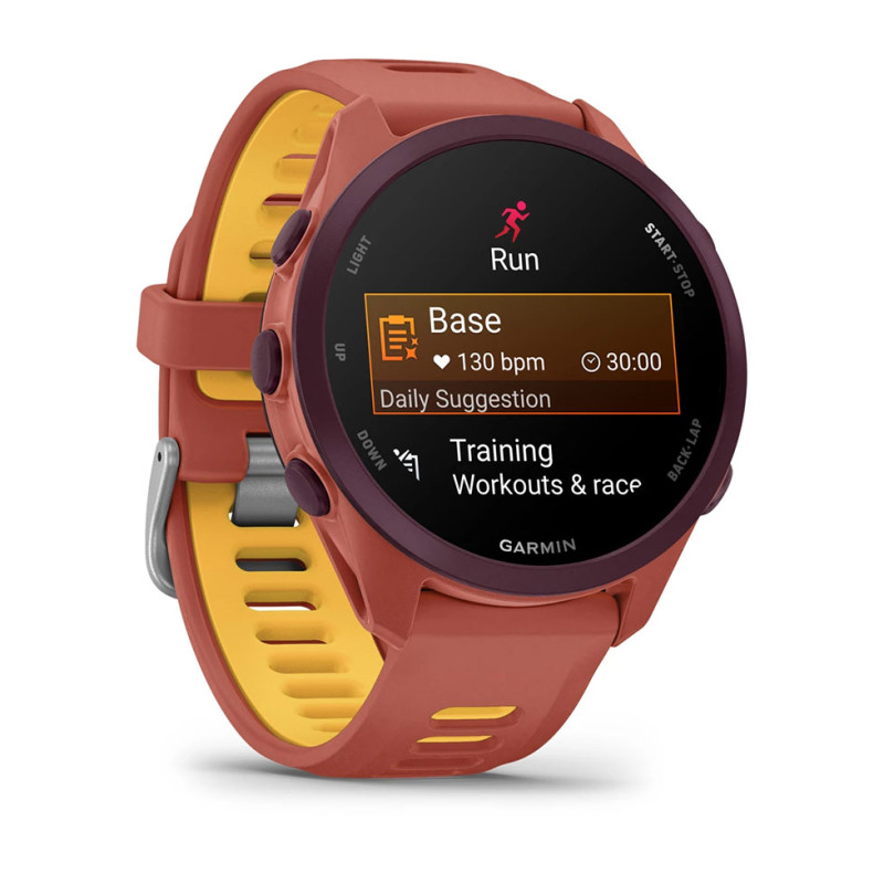 Смарт-годинник Garmin Forerunner 170 Music з рожево-манговим силіконовим ремінцем