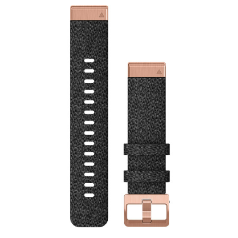 Ремінець для Fenix 6s 20mm QuickFit Heathered Black Nylon with Rose Gold