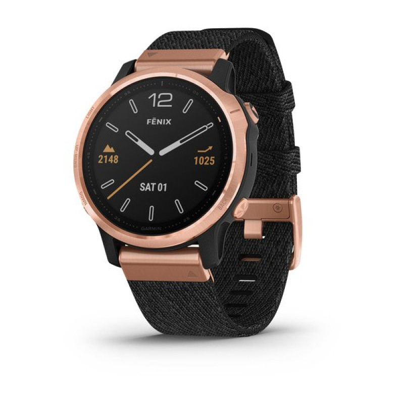 Годинник Garmin Fenix 6S Sapphire Rose Gold-tone with Heathered Black Nylon Band