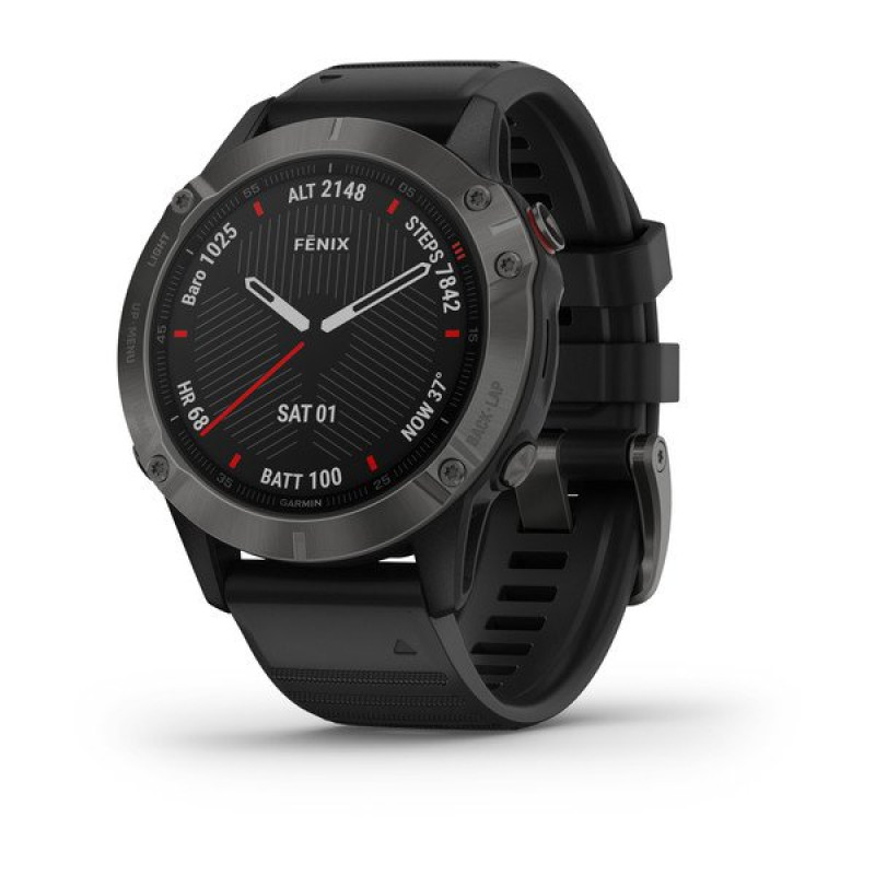 Годинник Garmin Fenix 6 Sapphire Carbon Gray DLC with Black Band
