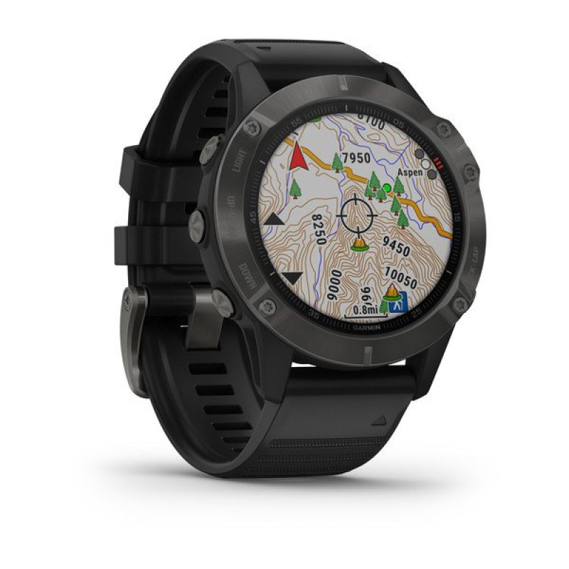 Годинник Garmin Fenix 6 Sapphire Carbon Gray DLC with Black Band