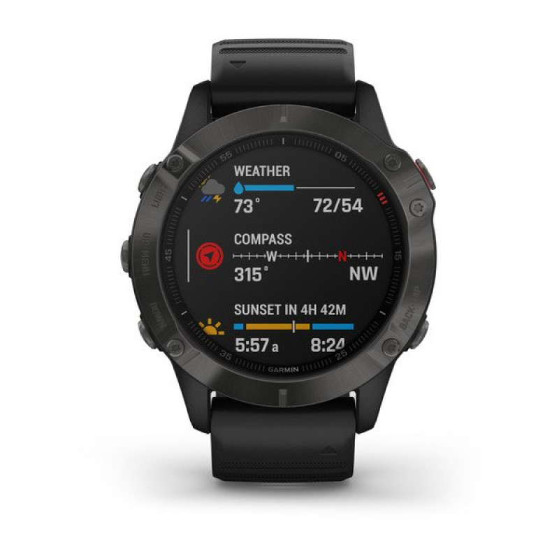 Годинник Garmin Fenix 6 Sapphire Carbon Gray DLC with Black Band