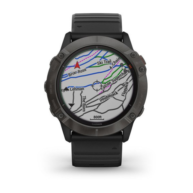 Годинник Garmin Fenix 6X Pro Solar Titanium Carbon Gray DLC with Black Band