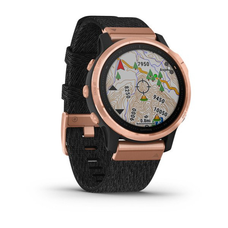 Годинник Garmin Fenix 6S Sapphire Rose Gold-tone with Heathered Black Nylon Band