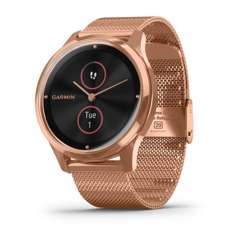 Годинник Garmin vivomove Luxe Rose Gold-Black Milanese