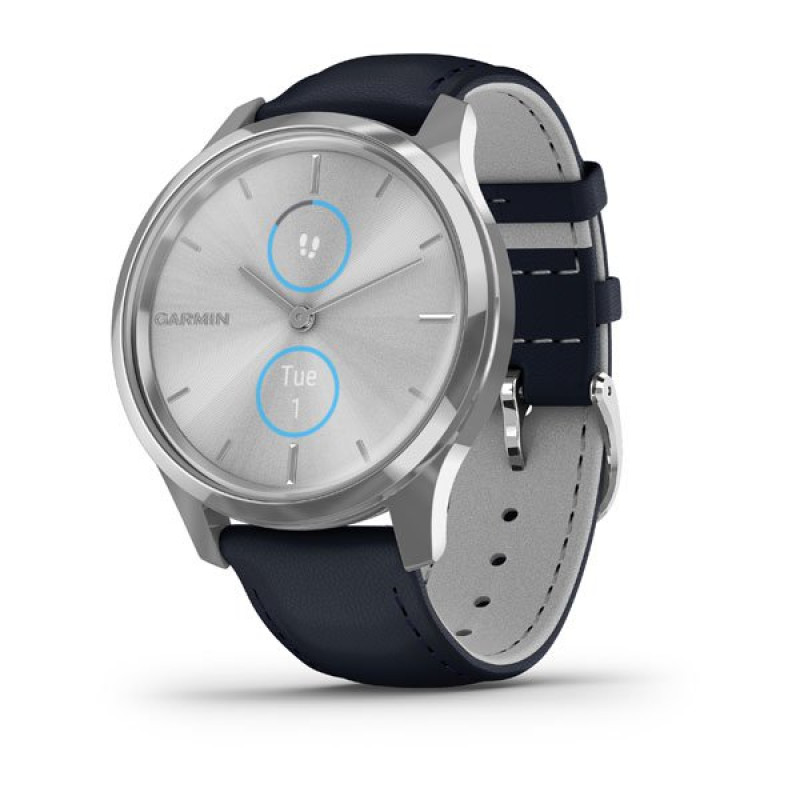 Годинник Garmin vivomove Luxe Silver-Blue Leather