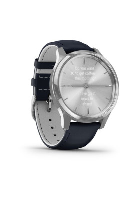 Годинник Garmin vivomove Luxe Silver-Blue Leather
