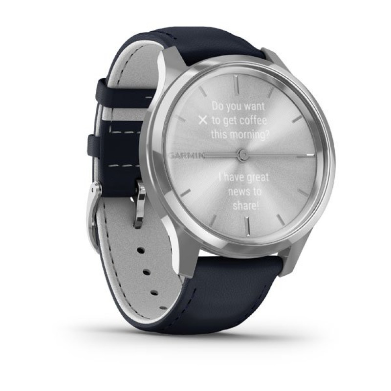 Годинник Garmin vivomove Luxe Silver-Blue Leather