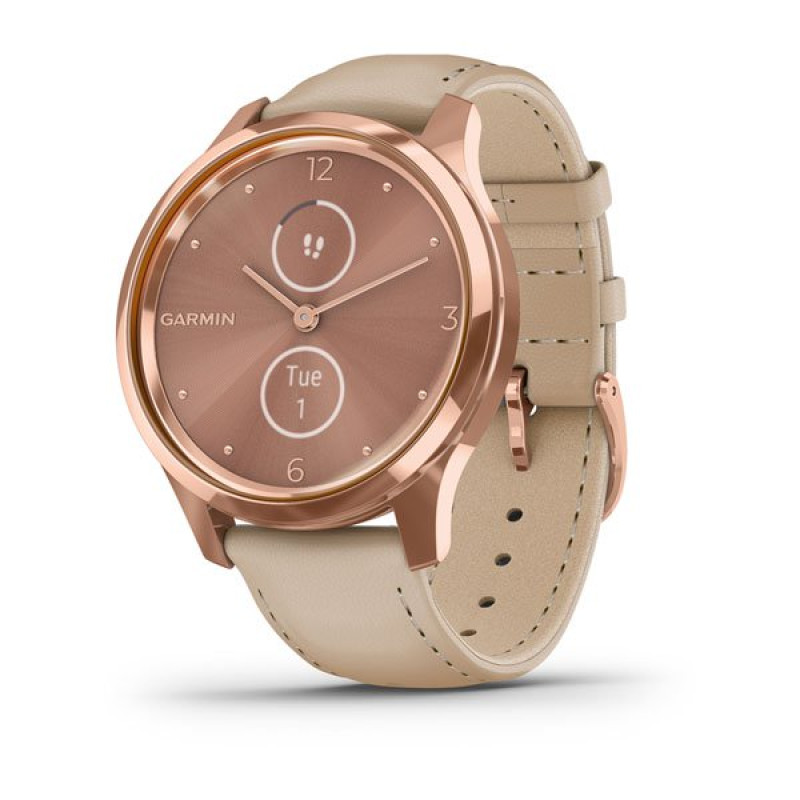 Годинник Garmin vivomove Luxe Rose Gold-Beige Leather