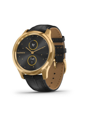 Garmin vivomove Luxe Pure Gold-Black Leather