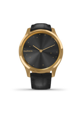 Garmin vivomove Luxe Pure Gold-Black Leather