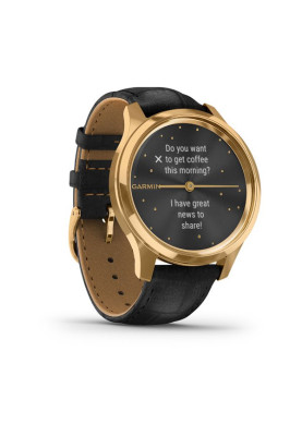 Garmin vivomove Luxe Pure Gold-Black Leather