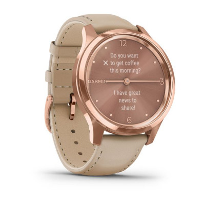Годинник Garmin vivomove Luxe Rose Gold-Beige Leather