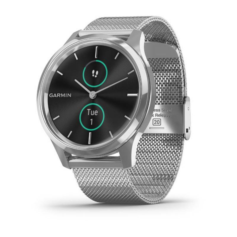 Годинник Garmin vivomove Luxe Premium Silver-Black Milanese