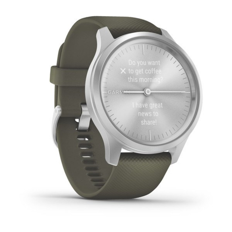 Годинник Garmin vivomove Style Silver-Moss Green Silicone