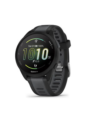 Смарт-годинник Garmin Forerunner 165 Music з чорним силіконовим ремінцем