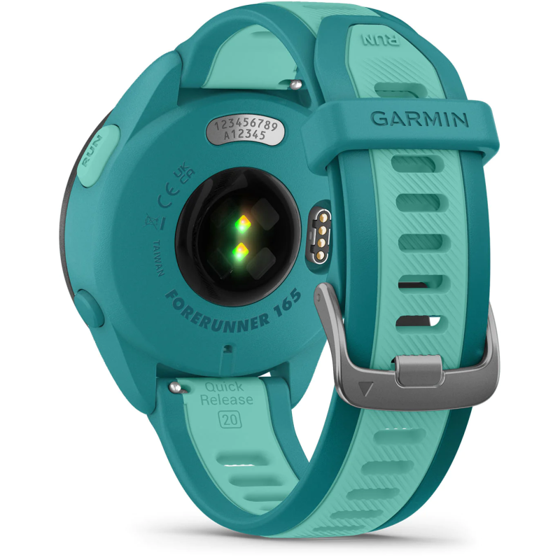 Смарт-годинник Garmin Forerunner 165 Music з силіконовим ремінцем бірюзового кольору