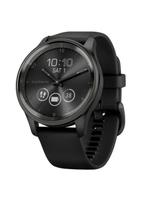 Гібридні смарт-годинник Garmin vivomove Trend Black з силіконовим ремінцем