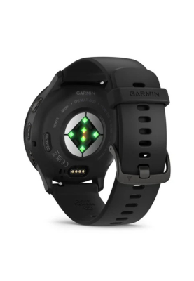 Смарт-годинник Garmin Venu 3 з сланцевим сталевим безелем та силіконовим ремінцем чорного кольору