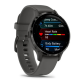 Смарт-годинник Garmin Venu 3S з сланцевим сталевим безелем та сірим силіконовим ремінцем