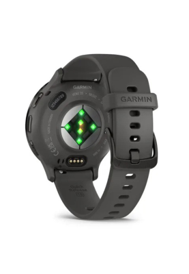 Смарт-годинник Garmin Venu 3S з сланцевим сталевим безелем та сірим силіконовим ремінцем