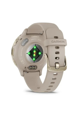 Смарт-годинник Garmin Venu 3S корпус кольору французький сірий з золотистим сталевим безелем та силіконовим ремінцем