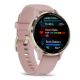 Смарт-годинник Garmin Venu 3S корпус рожевий з золотистим сталевим безелем та силіконовим ремінцем