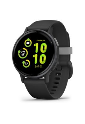Смарт-годинник Garmin Vivoactive 5 з сланцевим алюмінієвим безелем та силіконовим ремінцем чорного кольору