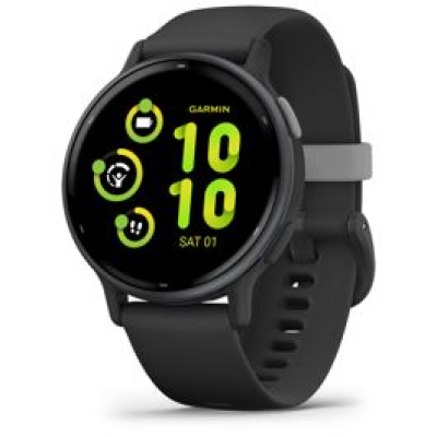 Смарт-годинник Garmin Vivoactive 5 з сланцевим алюмінієвим безелем та силіконовим ремінцем чорного кольору