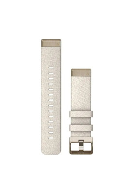Ремінець для Garmin Fenix 7s 20mm QuickFit Cream heathered nylon band with cream gold hardware
