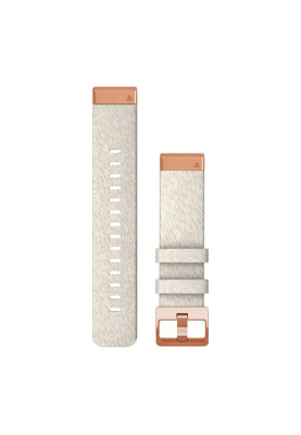 Ремінець для Garmin Fenix 7s 20mm QuickFit Cream heathered nylon band with rose gold hardware