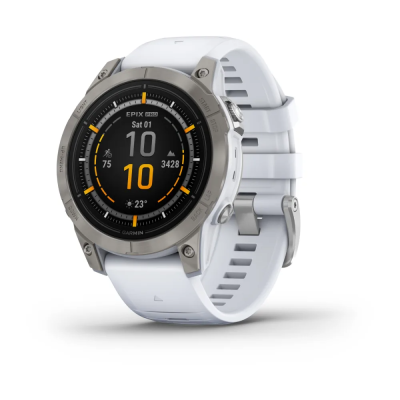 Смарт-годинник Epix Pro Gen 2 Sapphire Edition 47 мм корпус титановий з білим ремінцем