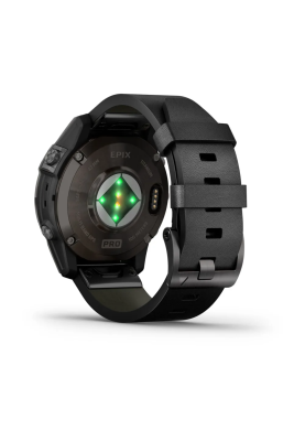 Смарт-годинник Epix Pro Gen 2 Sapphire Edition 47 мм корпус титановий сірий карбон DLC з чорним шкіряним ремінцем