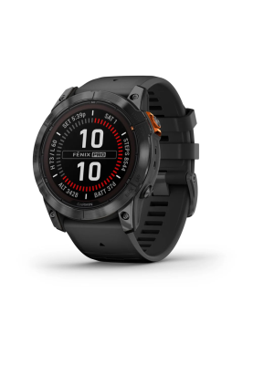 Смарт-годинник Garmin Fenix 7X Pro Solar Edition сланцевий сірий з чорним силіконовим ремінцем