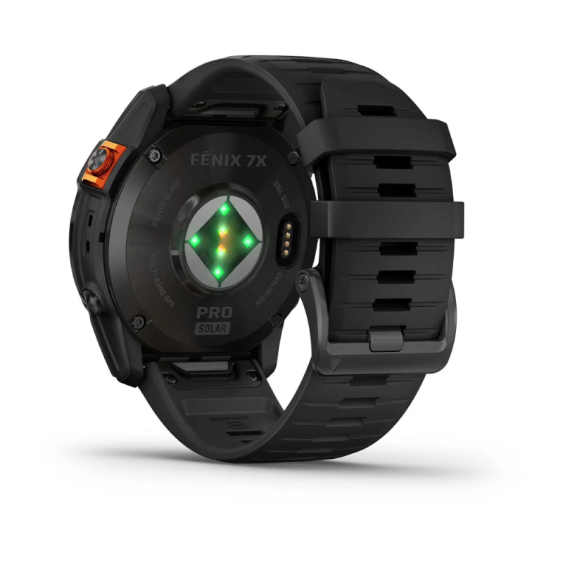 Смарт-годинник Garmin Fenix 7X Pro Solar Edition сланцевий сірий з чорним силіконовим ремінцем