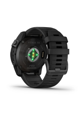 Смарт-годинник Garmin Fenix 7X Pro Sapphire Solar Edition карбоновий сірий титановий DLC з чорним силіконовим ремінцем