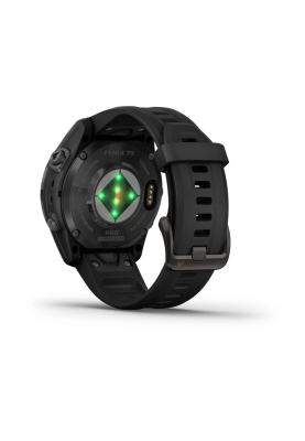Смарт-годинник Garmin Fenix 7S Pro Sapphire Solar Edition карбоновий сірий корпус з чорним силіконовим ремінцем