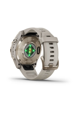 Смарт-годинник Garmin Fenix 7S Pro Sapphire Solar Edition корпус золотавий з бежевим силіконовим ремінцем