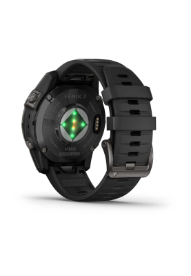 Смарт-годинник Garmin Fenix 7 Pro Sapphire Solar Edition сірий карбон титановий DLC з чорним силіконовим ремінцем