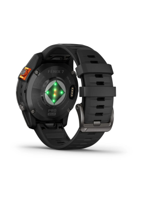 Смарт-годинник Fenix 7 Pro Solar Edition корпус сланцевий сірий з чорним силіконовим ремінцем