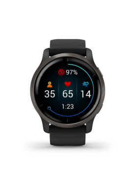 Garmin Venu 2 Slate Bezel with Black Case and Silicone Band