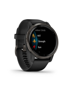 Garmin Venu 2 Slate Bezel with Black Case and Silicone Band