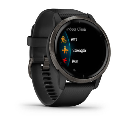 Garmin Venu 2 Slate Bezel with Black Case and Silicone Band
