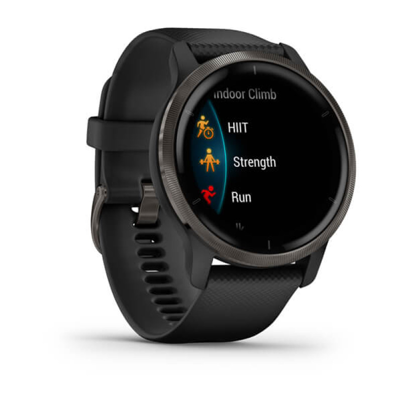 Garmin Venu 2 Slate Bezel with Black Case and Silicone Band
