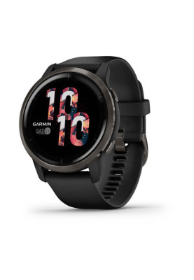 Garmin Venu 2 Slate Bezel with Black Case and Silicone Band
