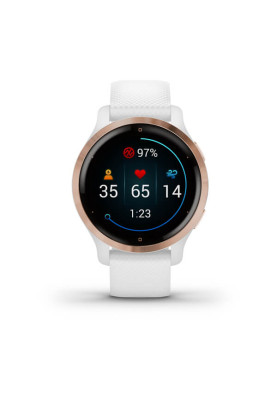 Garmin Venu 2S Rose Gold Bezel with White Case and Silicone Band