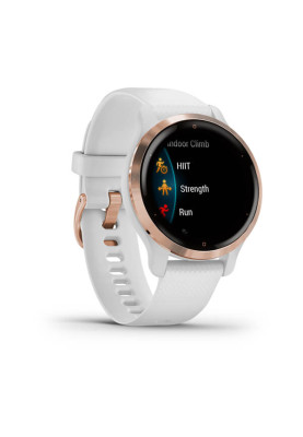 Garmin Venu 2S Rose Gold Bezel with White Case and Silicone Band