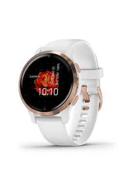 Garmin Venu 2S Rose Gold Bezel with White Case and Silicone Band