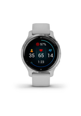 Garmin Venu 2S Silver Bezel with Mist Gray Case and Silicone Band
