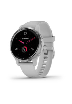 Garmin Venu 2S Silver Bezel with Mist Gray Case and Silicone Band